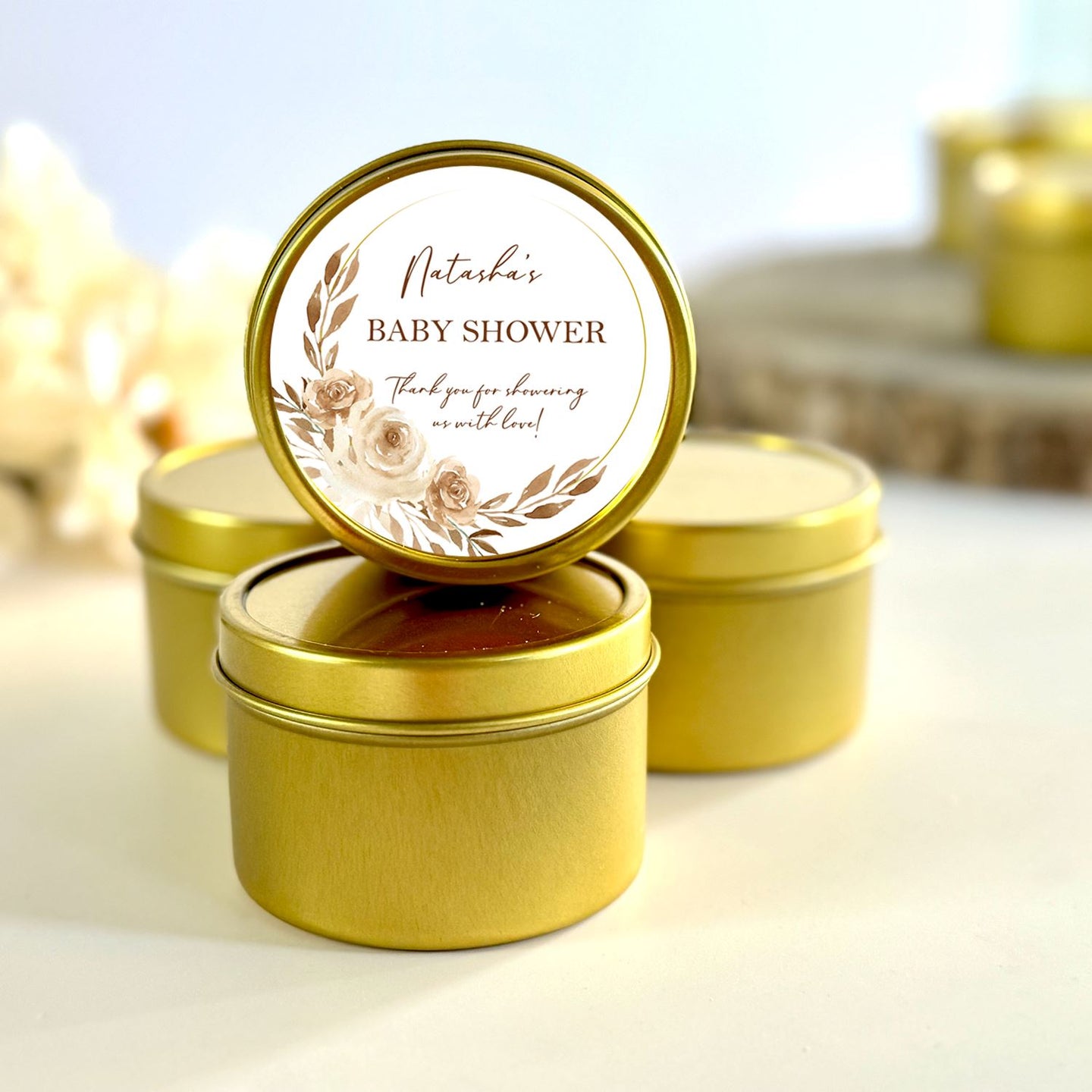 Baby Shower Favors for Guests in Bulk | Neutral Boho Baby Shower Candle Favors Candle Favors The Gift Gala Shop Candle Co.